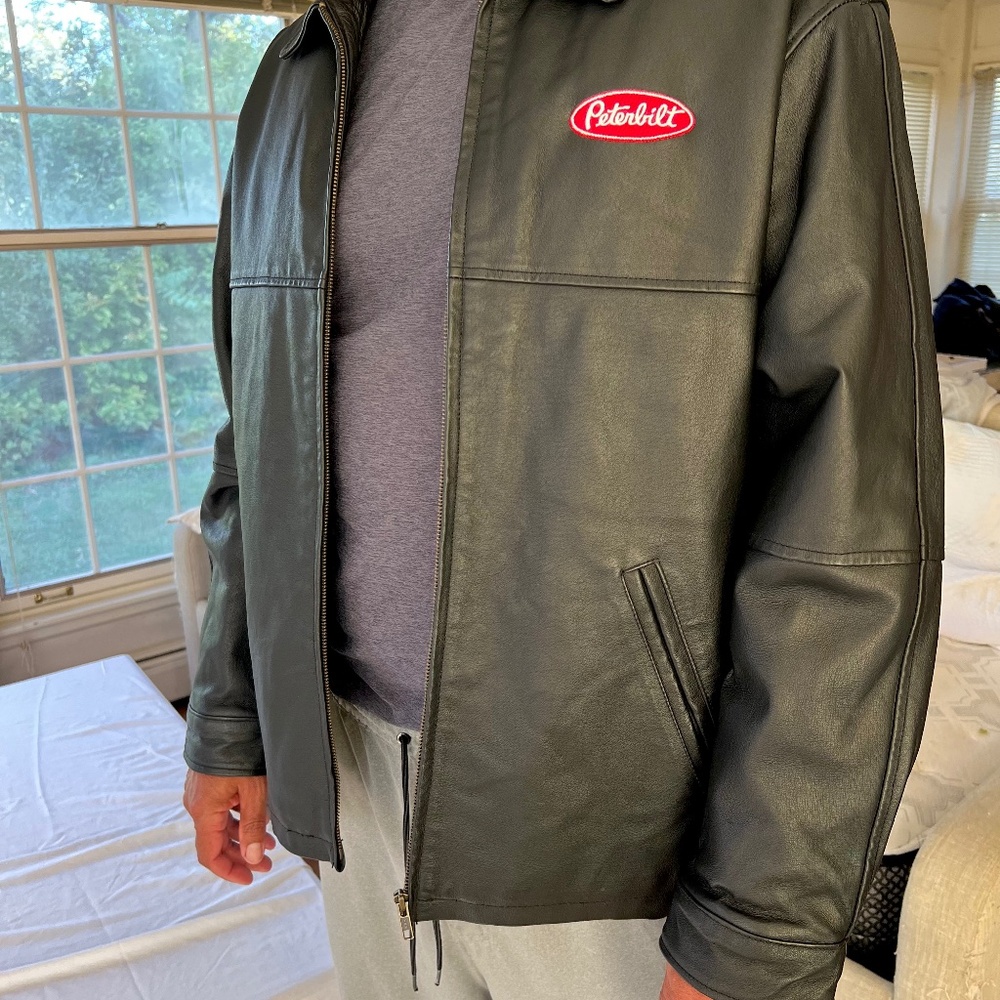 Peterbilt Black Leather Jacket Large - image 1